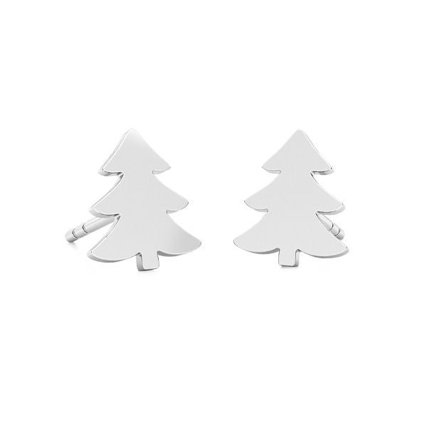 Sterling Silver Pine Tree Studs