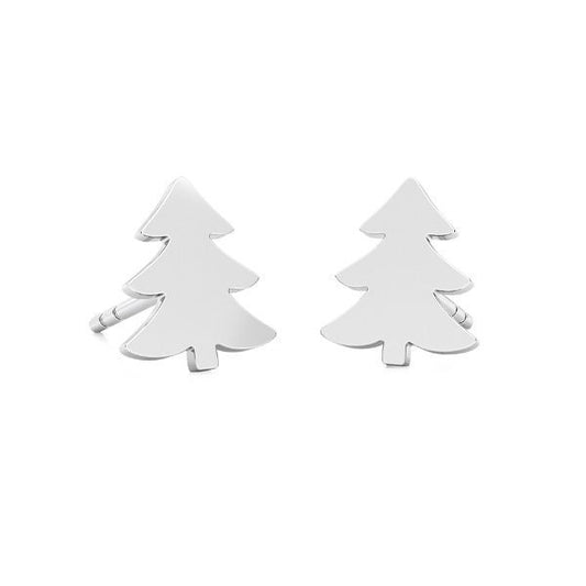 Sterling Silver Pine Tree Studs