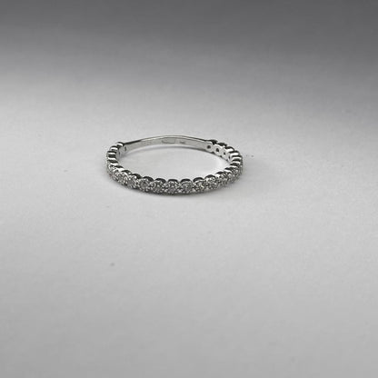 Sterling Silver Rhodium Plated CZ Band Ring