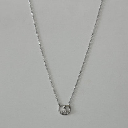 Sterling Silver Rhodium Plated CZ Pendant Necklace