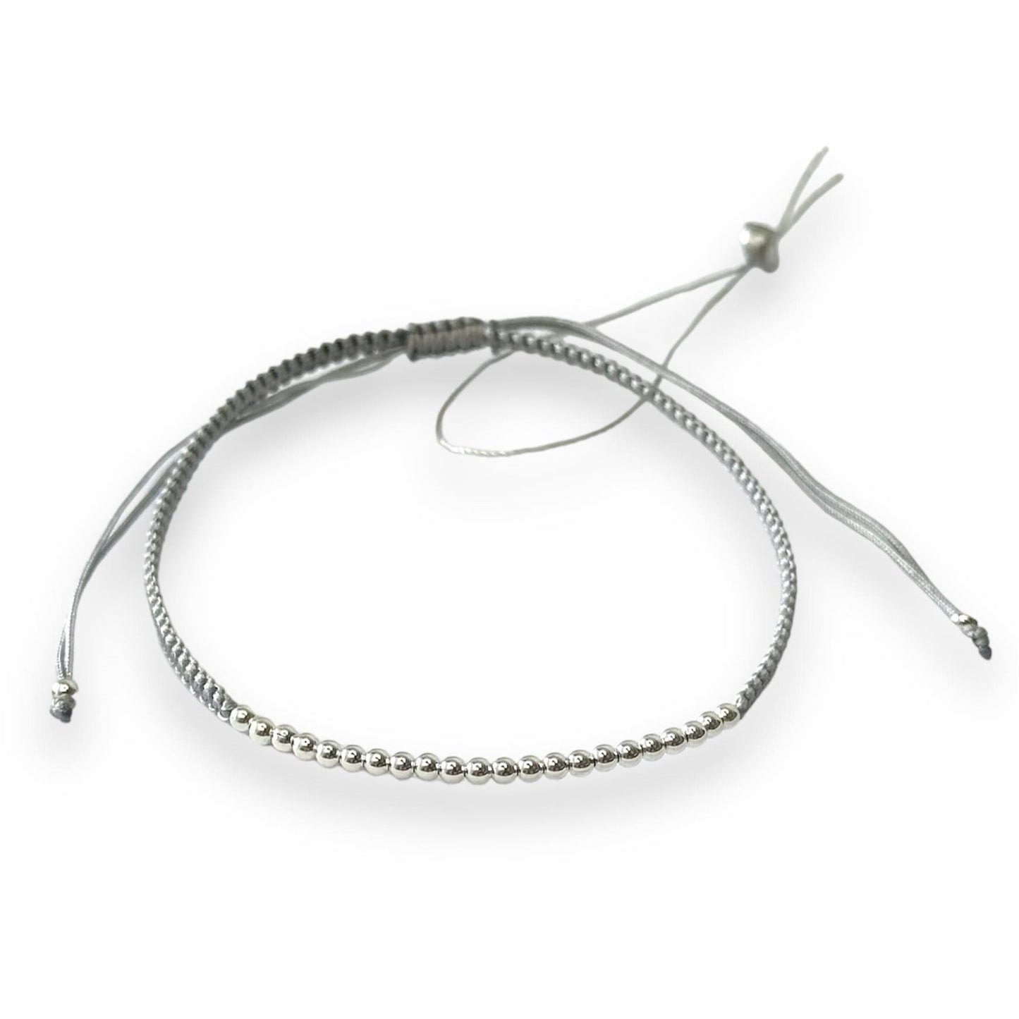 Various Colours Thread Bracelet with Sterling Silver Beads