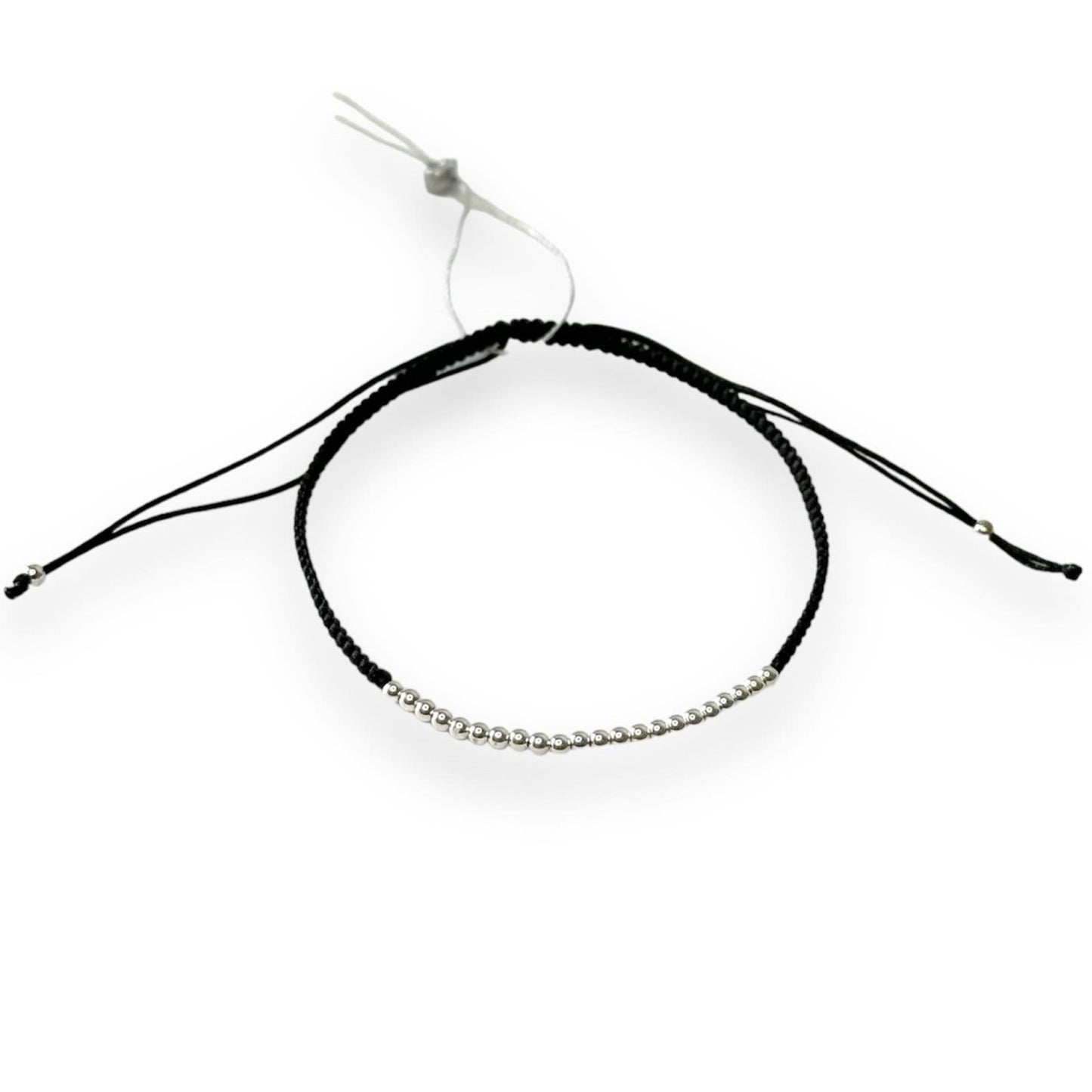 Various Colours Thread Bracelet with Sterling Silver Beads