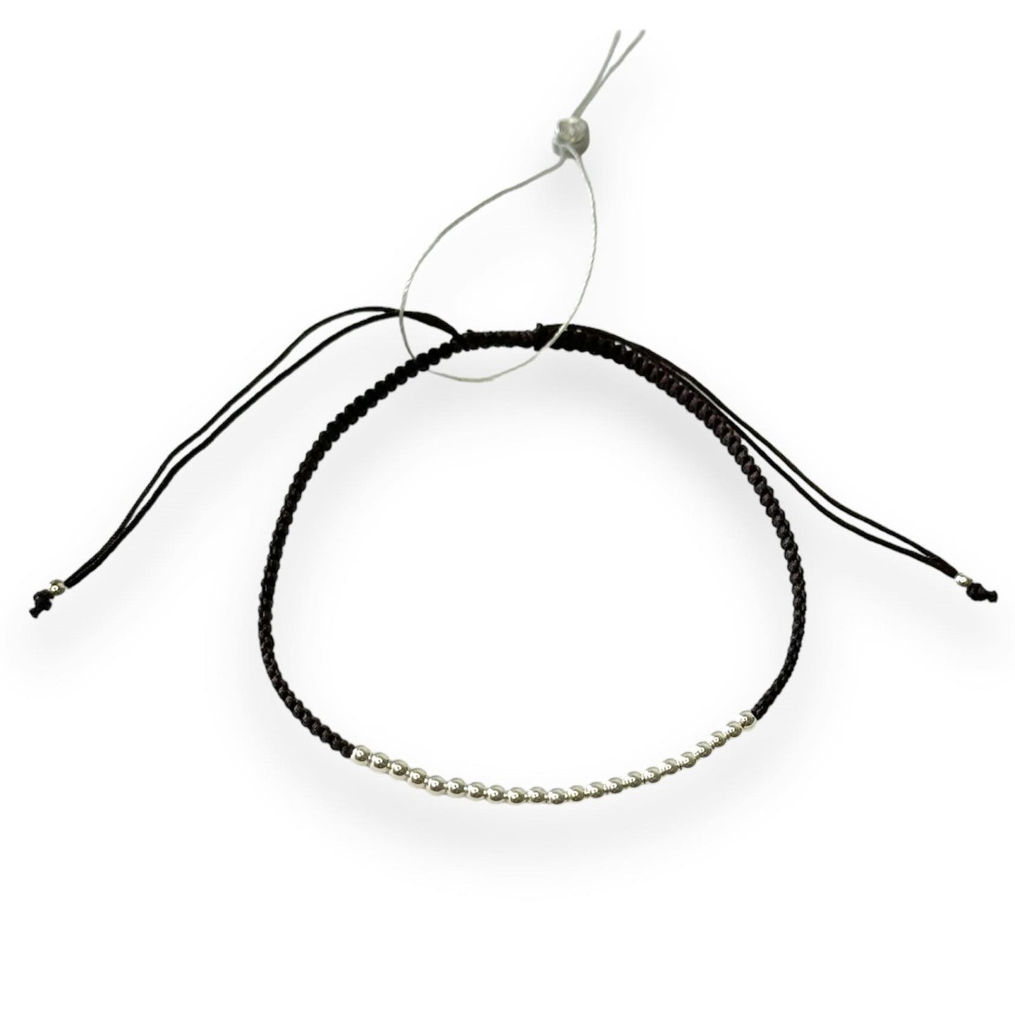 Various Colours Thread Bracelet with Sterling Silver Beads