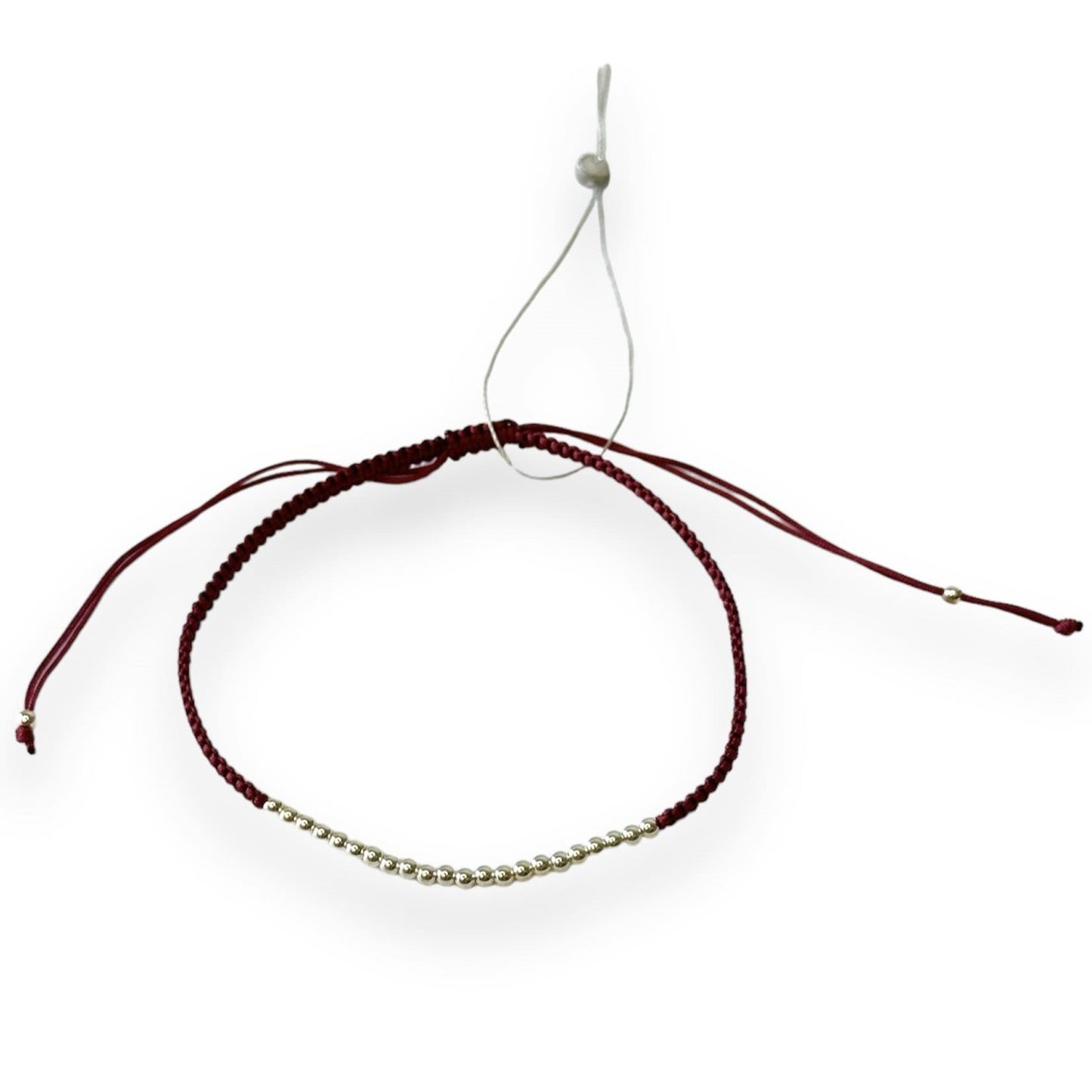 Various Colours Thread Bracelet with Sterling Silver Beads