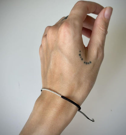 Various Colours Thread Bracelet with Sterling Silver Beads
