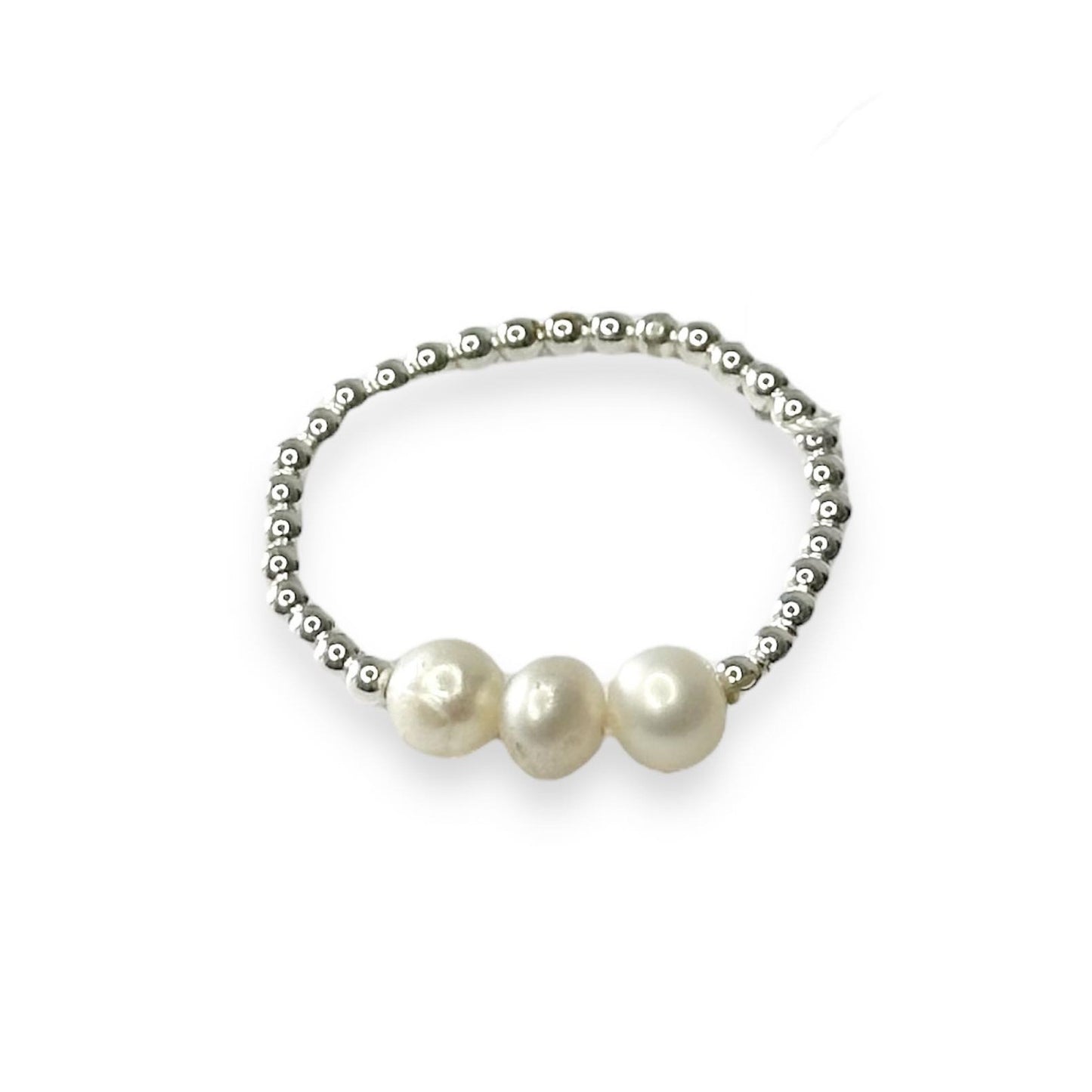 Sterling Silver Adjustable Pearl Ring