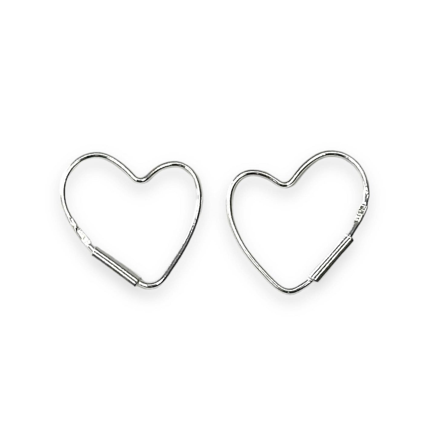 Sterling Silver Heart-shaped Hoops