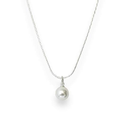 Sterling Silver Pearl Imitation Pendant Necklace