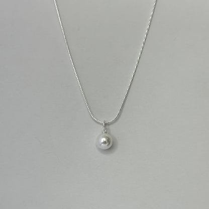 Sterling Silver Pearl Imitation Pendant Necklace