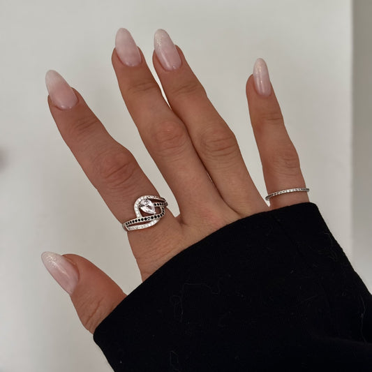 Sterling Silver CZ Teardrop Ring