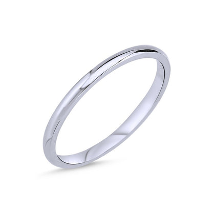 Sterling Silver Rhodium Plated 1.5 mm Ring