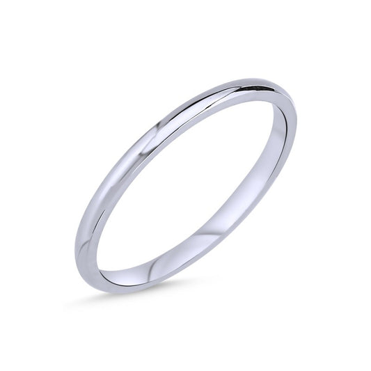 Sterling Silver Rhodium Plated 1.5 mm Ring