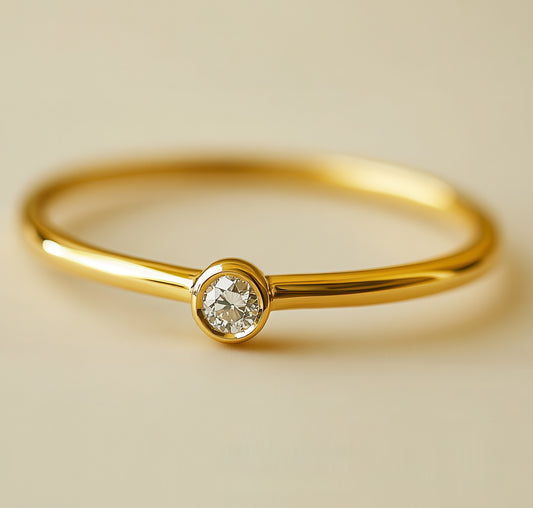 Sterling Silver Gold Plated CZ Crystal Ring