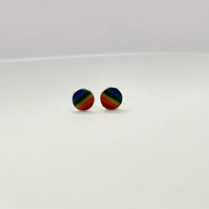 Sterling Silver Enamel Plated Studs "Rainbow"