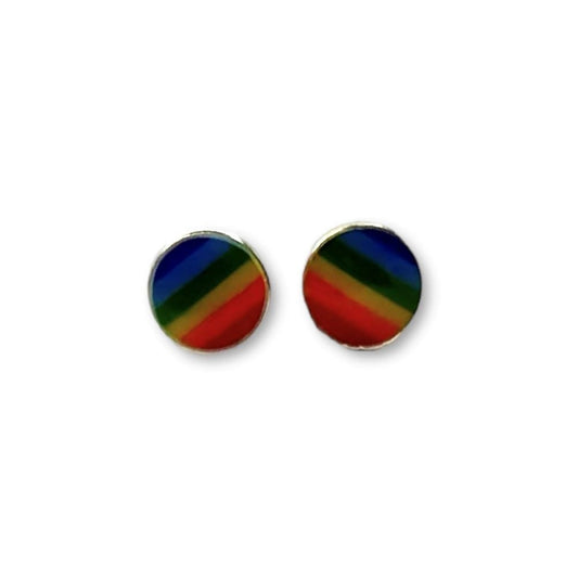 Sterling Silver Enamel Plated Studs "Rainbow"