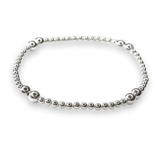 Sterling Silver Bead Stretchy Bracelet