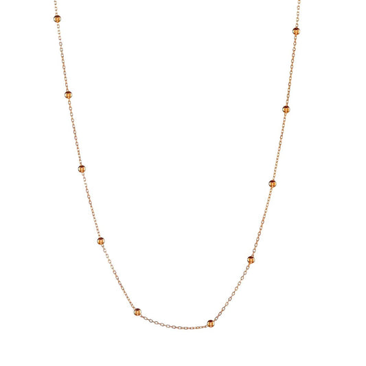 Sterling Silver Rose Gold Plated Beaded Necklace