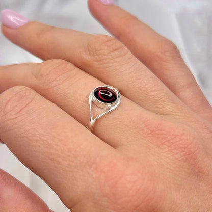 Sterling Silver Garnet Ring