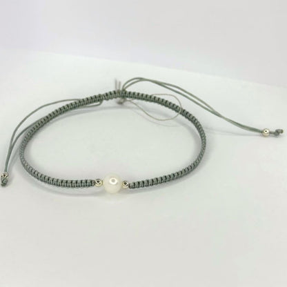 Various Colours Thread Bracelet with Freshwater Pearl