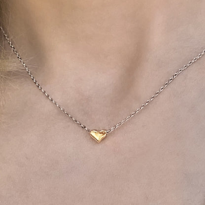 Sterling Silver Minimalist Heart Necklace