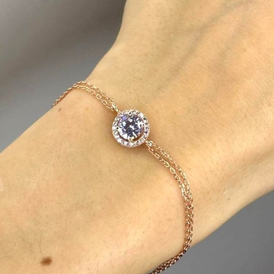 Sterling Silver Rose Gold Plated Soleste Bracelet