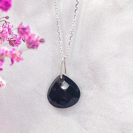 Sterling Silver Black Onyx Pendant Necklace