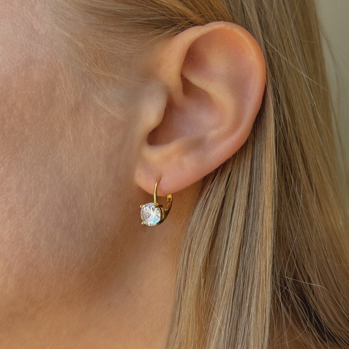 Sterling Silver CZ Drop Earrings