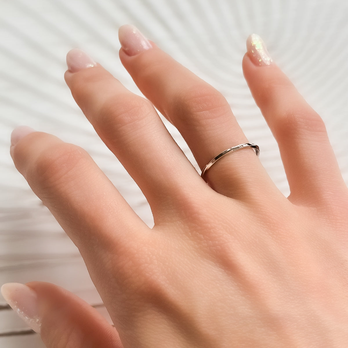 Sterling Silver Rhodium Plated Twisted Ring
