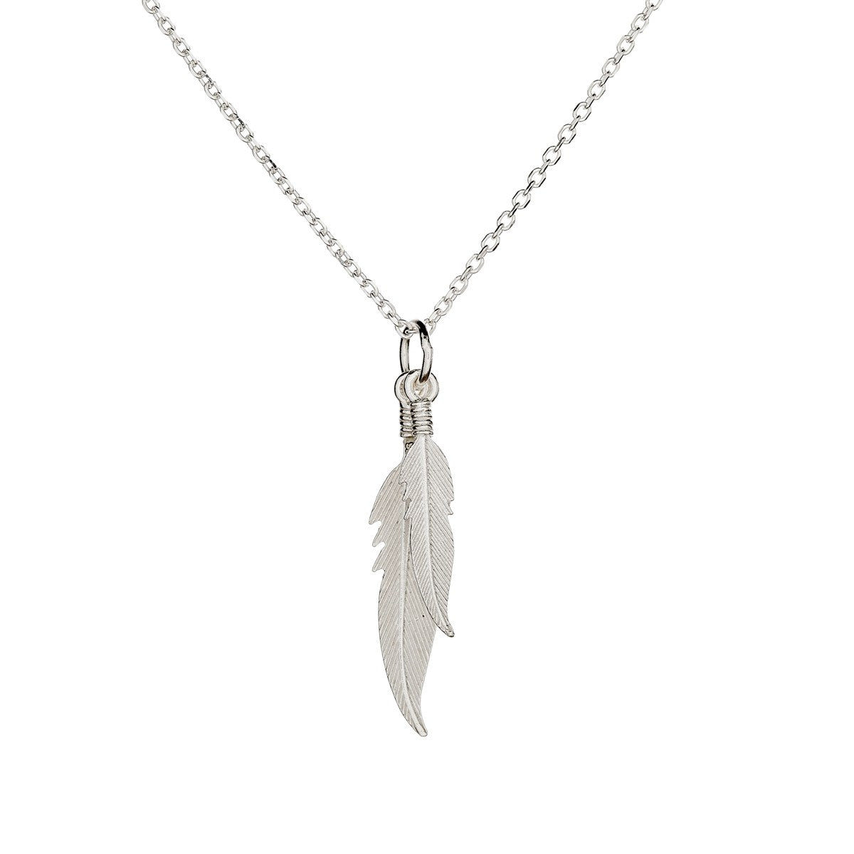 Sterling Silver Feather Pendant Necklace