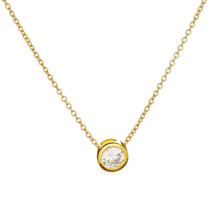 Sterling Silver Gold Plated CZ Necklace
