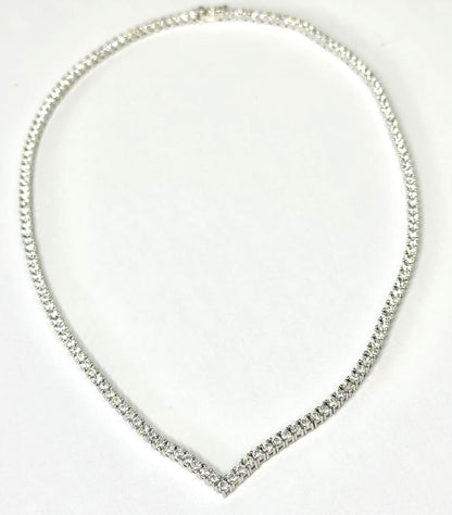 Sterling Silver Rhodium Plated CZ Necklace