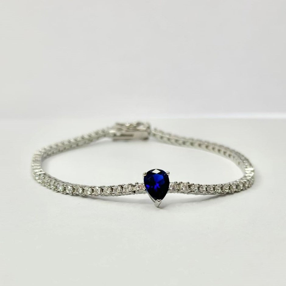 Sterling Silver Rhodium Plated CZ Tennis Bracelet