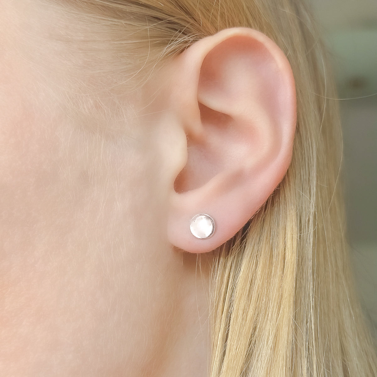 3 - 8 mm sidabriniai rodžiuoti apvalūs auskarai