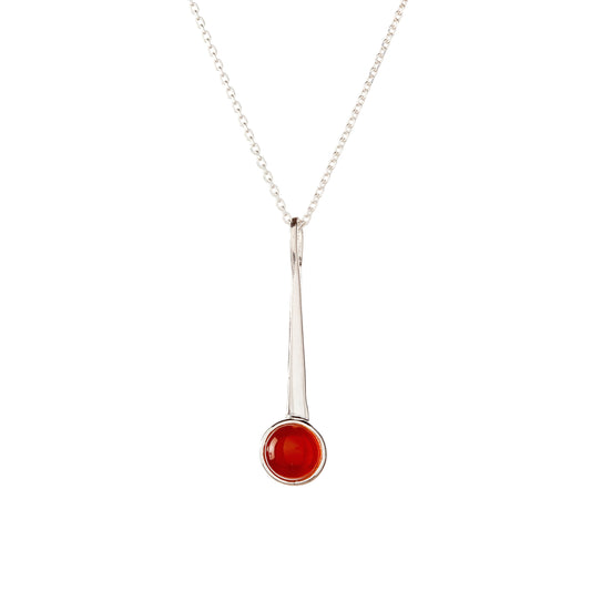 Sterling Silver Carnelian Pendant Necklace