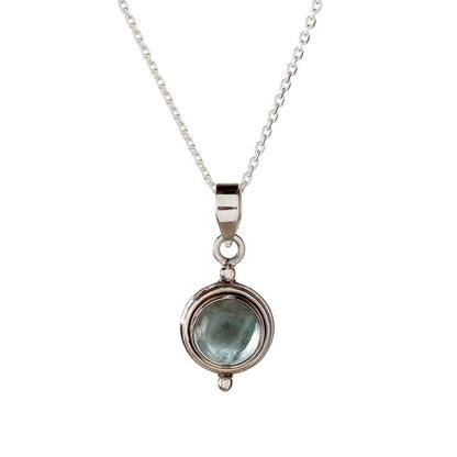 Sterling Silver Round Apatite Pendant Necklace