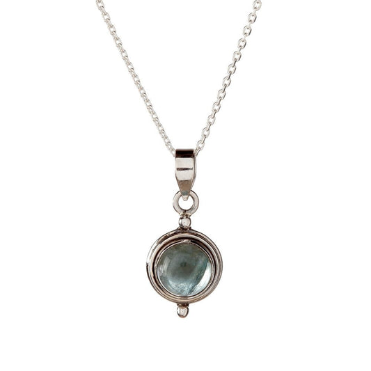 Sterling Silver Round Apatite Pendant Necklace