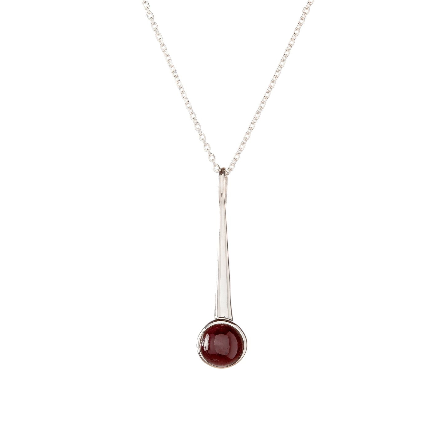 Sterling Silver Garnet Pendant Necklace