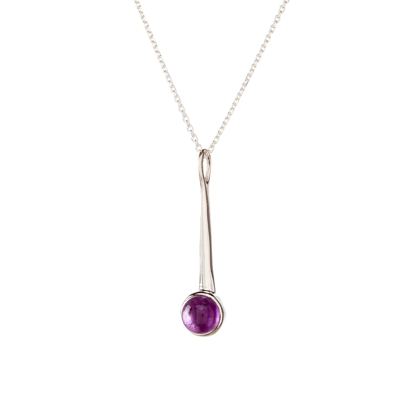 Sterling Silver Amethyst Pendant Necklace