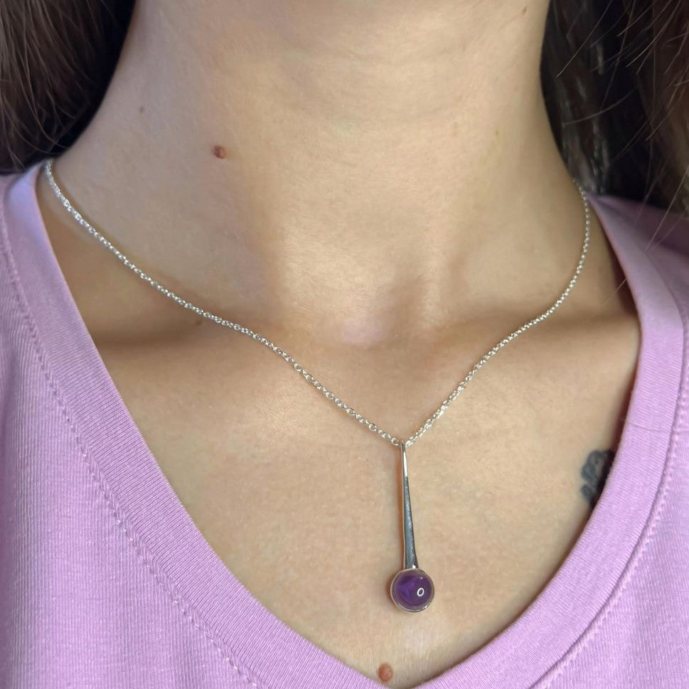 Sterling Silver Amethyst Pendant Necklace