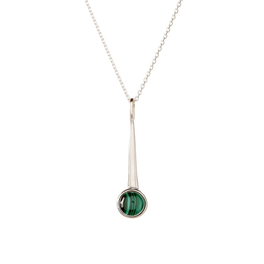 Sterling Silver Malachite Pendant Necklace