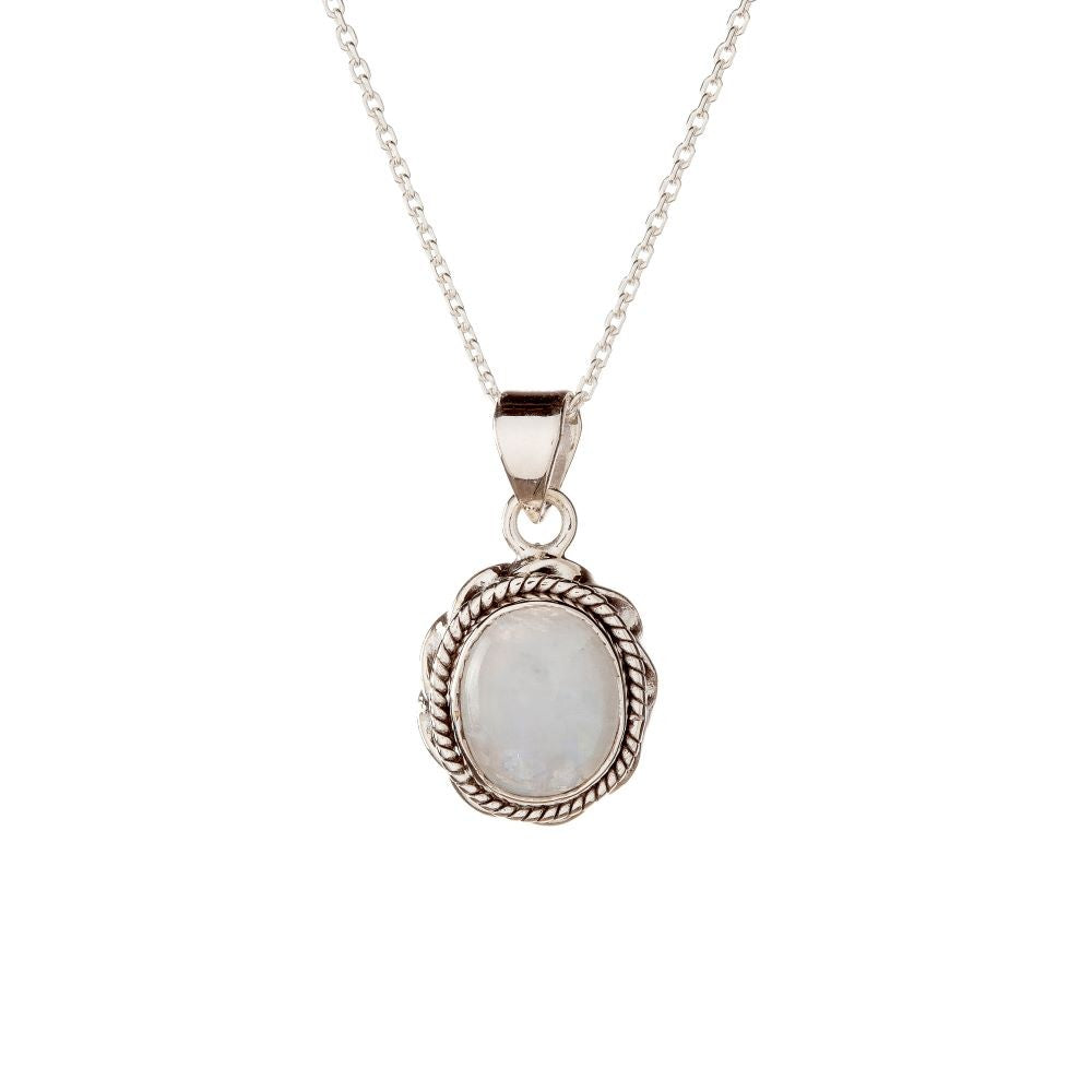 Sterling Silver Moonstone Pendant Necklace