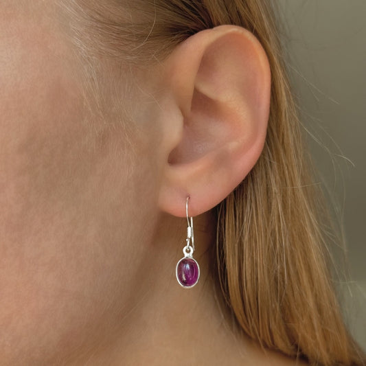 Sterling Silver Amethyst Drop Earrings