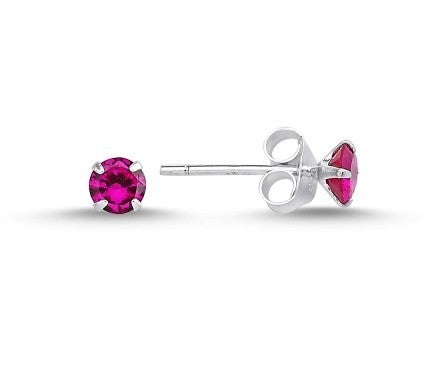 Sterling Silver 3 - 7 mm CZ Crystal Studs