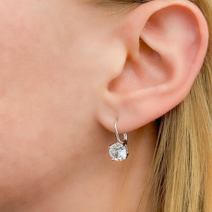 Sterling Silver CZ Drop Earrings