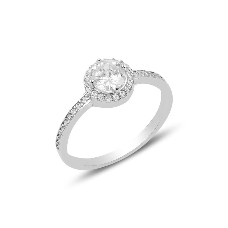 Sterling Silver Rhodium Plated CZ Ring "Soleste"