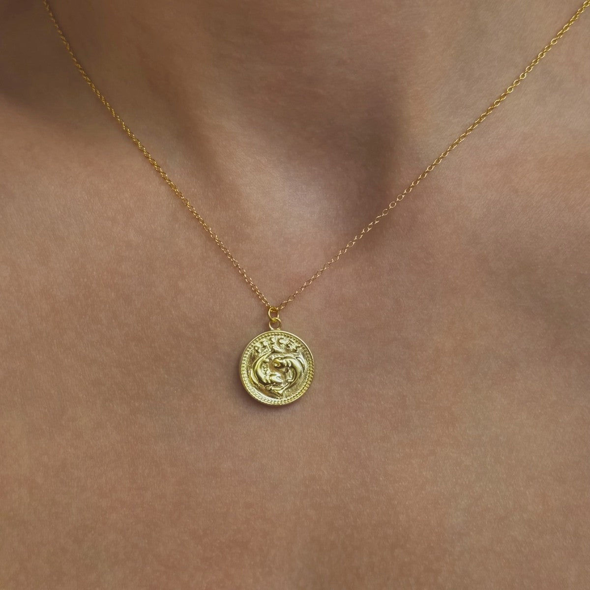 Sterling Silver Gold Plated Zodiac Sign Necklace