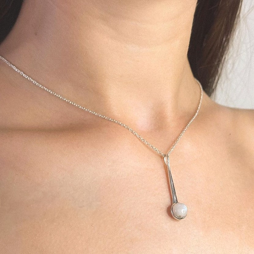 Sterling Silver Moonstone Pendant Necklace