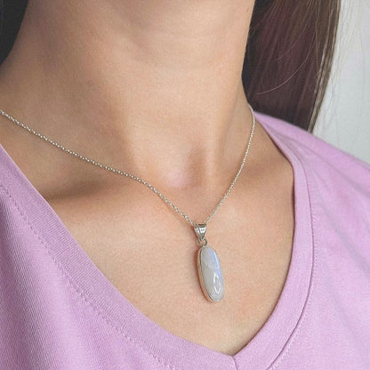 Sterling Silver Moonstone Pendant Necklace