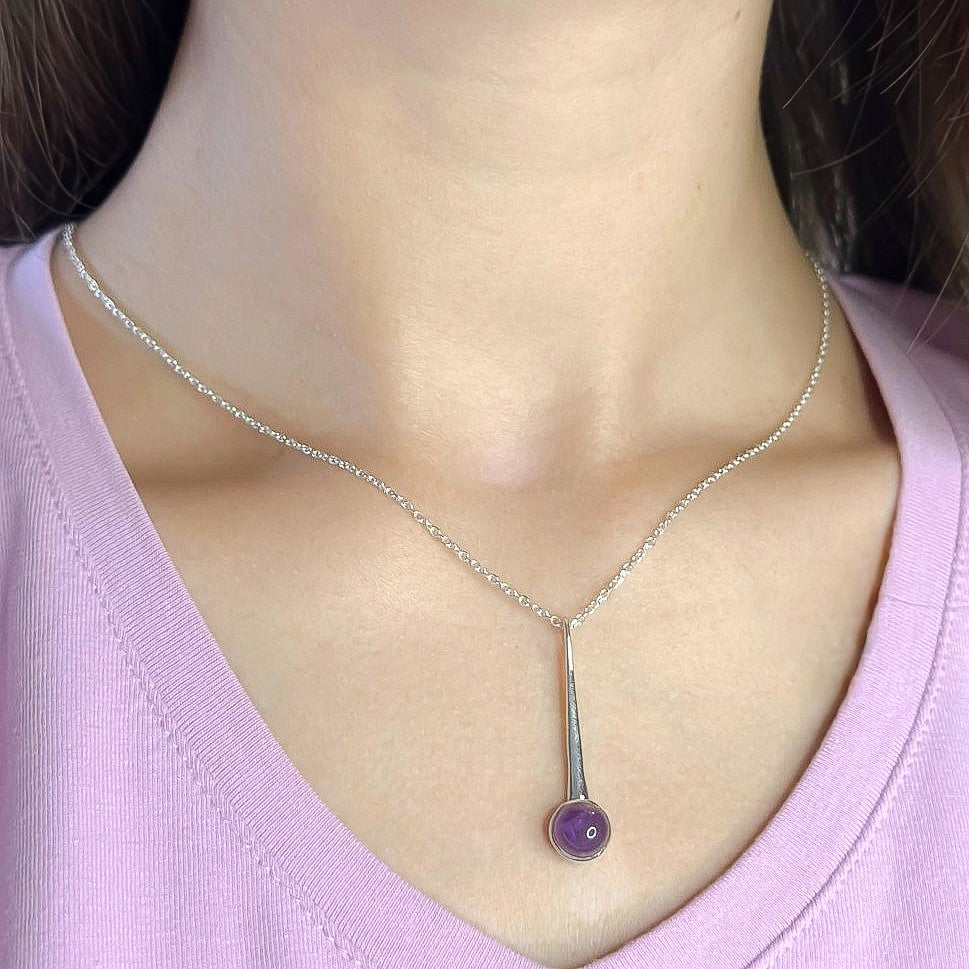 Sterling Silver Amethyst Pendant Necklace