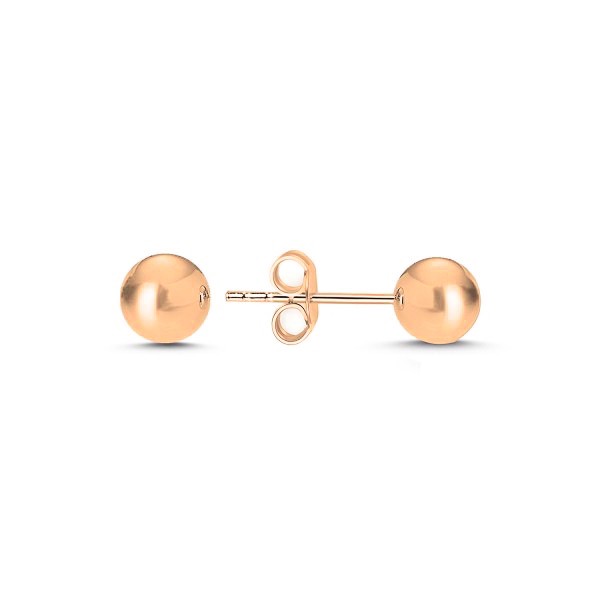 Sterling Silver Rose Gold Plated 2 - 7 mm Round Studs